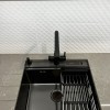 Мойка для кухни черная из нержавейки с PVD покрытием мультифункциональная Nett NB-5747 фото №8