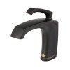 Чорний латунний змішувач на раковину Nett PB-33 фото №2