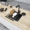 Черная мойка для кухни из нержавейки 45 см в столешницу Nett NB-4643 фото №2