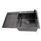 Уцененная черная раковина на кухню с левым крылом с PVD покрытием Nett NB-7848(L)