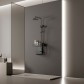 Душова система графітова зовнішнього монтажу для душу з полицею Nett SGr-33