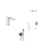 Комплект хромованого змішувача для умивальника, душової системи та гігієнічного душу Nett UH-51 + TSH-521 + Gappo G7207-40