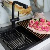 Черная кухонная мойка 45 см накладная из нержавейки Nett NВ-5245 фото №6