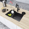 Мийка для кухні чорна під стільницю з PVD покриттям багатофункціональна Nett NB-5742U фото №5