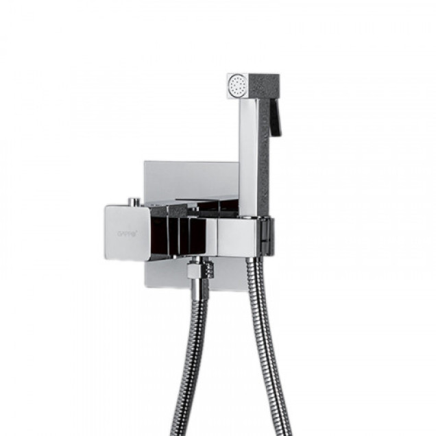 Комплект хромованого змішувача для умивальника, душової системи та гігієнічного душу Nett UH-51 + TSH-521 + Gappo G7207-40