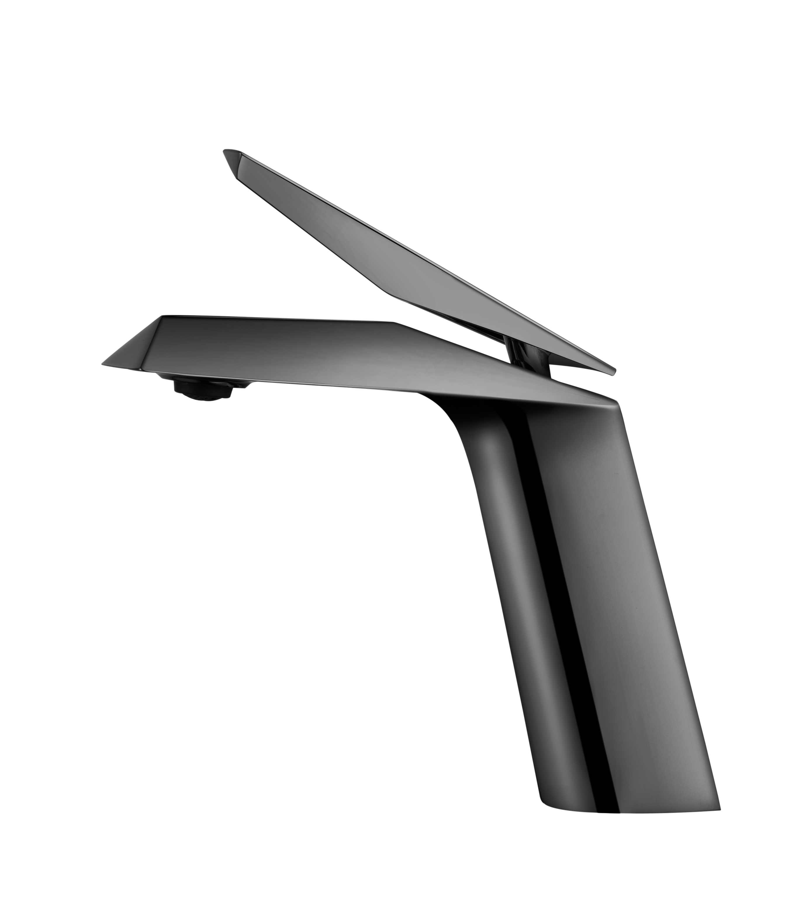 Комплект графитовый смеситель для раковины и дизайнерсая душевая система Nett DGr-66 + WGr-19