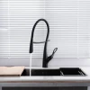 Чорний змішувач для кухні з гнучким виливом Nett SWB-52 фото №5