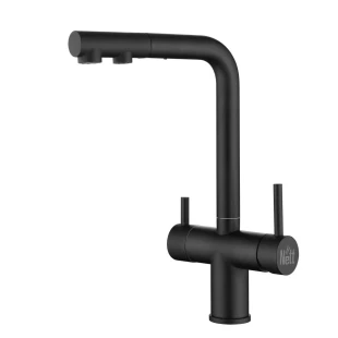 Комбінований змішувач на кухню чорний 4в1 Nett FWB-33 фото