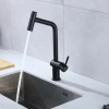 Чорний змішувач для кухні з висувним виливом Nett FBB-44 фото №4
