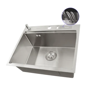 Уцінена мийка для кухні накладна з нержавійки кухонна станція Nett NS-5747 фото