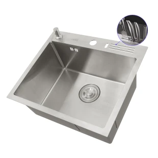 Уцінена накладна мийка для кухні з нержавійки 45 см Nett NS-5245 фото