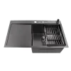 Уцінена чорна раковина на кухню з лівим крилом із PVD покриттям Nett NB-7848(L) фото №3