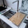 Мийка для кухні накладна з нержавійки кухонна станція Nett NS-5747 фото №5
