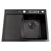 Чорна раковина на кухню з лівим крилом Nett NB-6045(L) фото №4