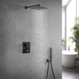 Чорна душова система з термостатом внутрішнього монтажу для душу Nett TSB-473