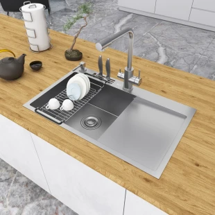 Накладная кухонная мойка с правым крылом Nett NS-7848(R) фото
