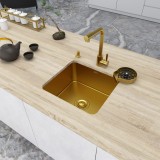 Золота мийка для кухні з нержавійки 45 см в стільницю Nett NG-4643