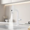 Змішувач на кухню водоспад з висувною лійкою білий Nett LW-35 фото №3