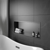 Полиця до ванної нержавіюча горизонтальна 70 см чорна Nett YB-70