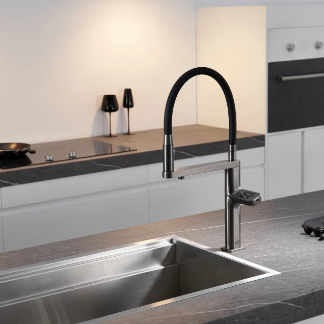 Кухонний змішувач графітовий сенсорний з фільтрованою водою Nett AG-43 фото