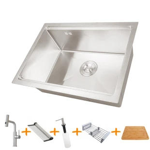 Комплект кухонної мийки та змішувача з нержавіючої сталі NS-5742 фото