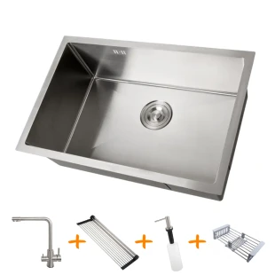 Комплект кухонной мойки и смесителя из нержавеющей стали NS-6845 фото