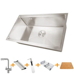 Комплект мийки на кухню та змішувача з нержавіючої сталі NS-7042 фото