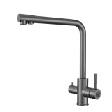 Смеситель для кухни с подключением к фильтру графитовый "Frosh" Nett FGr-33