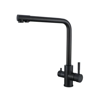 Черный кран на кухню на две воды "Frosh" Nett FB-33 фото