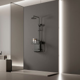 Душова система графітова зовнішнього монтажу для душу з полицею Nett SGr-33
