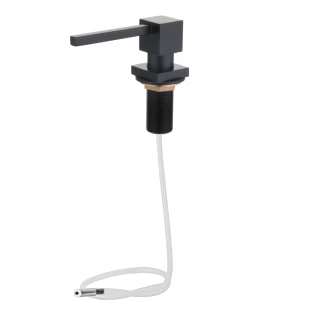 Дозатор для кухонної мийки чорний врізний Nett DTB-300 + трубка фото