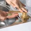 Дозатор для кухонной мойки золотой врезной Nett DTG-300 + трубка фото №3