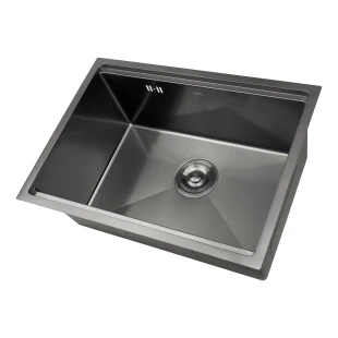 Мойка для кухни черная под столешницу декорирована с PVD покрытием Nett NBS-5742 фото