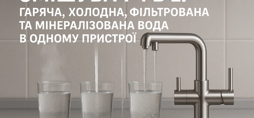 Змішувач 4 в 1: гаряча, холодна, фільтрована та мінералізована вода в одному пристрої
