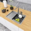 Уцінена накладна кухонна мийка з лівим крилом Nett NS-6045(L) фото №2