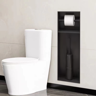 Полиця до туалета металева вбудована чорна Nett TB-78 фото