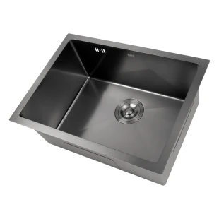 Мойка для кухни черная под столешницу декорирована с PVD покрытием Nett NBS-5742U фото