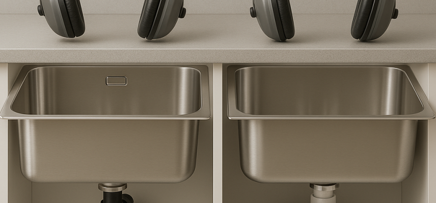 Різниця в шумоізоляції в мийках із нержавіючої сталі товщиною 1 мм та 1.5 мм