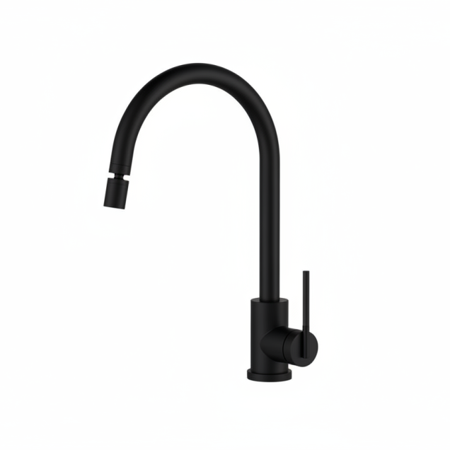 Чорний змішувач з поворотною голівкою Nett EB-22 фото