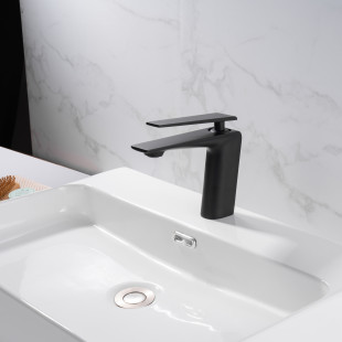 Черный кран для умывальника Nett ZB-33 фото