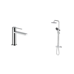 Комплект душова система та змішувач хром Nett VH-22 + SSH-24 фото