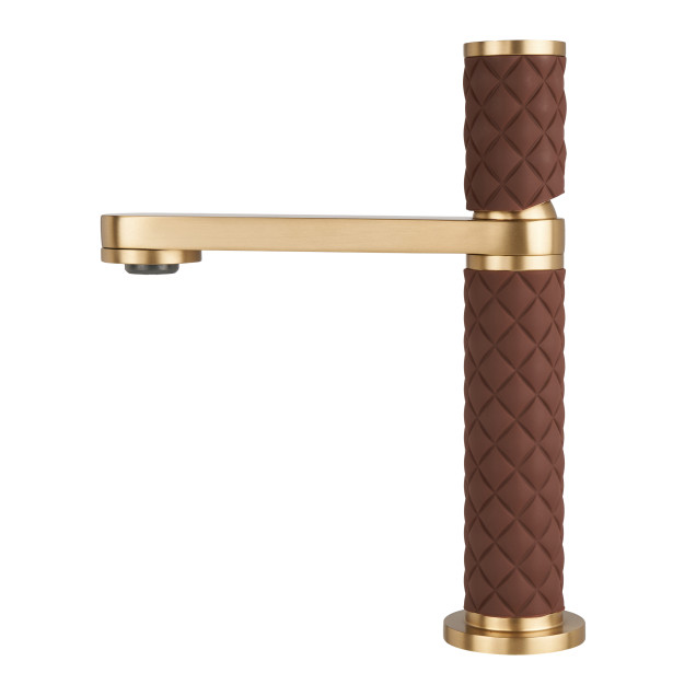 Дизайнерський змішувач з нержавіючої сталі на умивальник Nett OGBr-24 фото