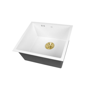 Біла мийка на кухню з нержавіючої сталі Nett NW-5045 фото