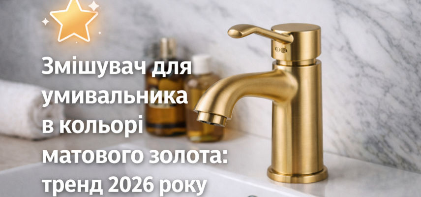 Змішувач для умивальника у кольорі матового золота: тренд 2026 року?