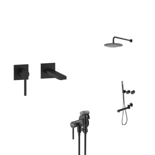 Комплект душової системи прихованого монтажу, змішувача для раковини прихованого монтажу та гігієнічного душу Nett TSB-99 + QB-22 + Gappo G7206-6 фото