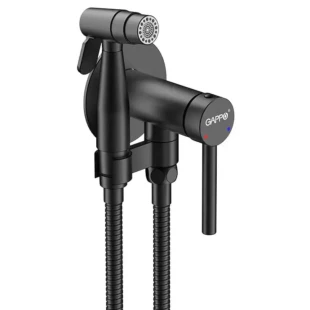 Гігієнічний душ з вбудованим монтажем GAPPO G7206-6, латунь, чорний фото