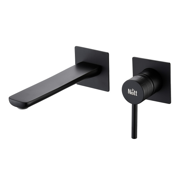 Чорний змішувач для умивальника прихованого монтажу Nett QB-99 фото