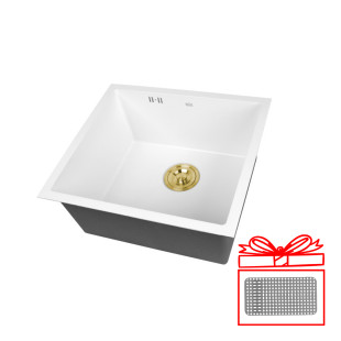 Белая мойка на кухню с нержавеющей стали Nett NW-5045  фото