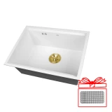 Белая мойка на кухню под столешницу из нержавеющей стали Nett NW-5742