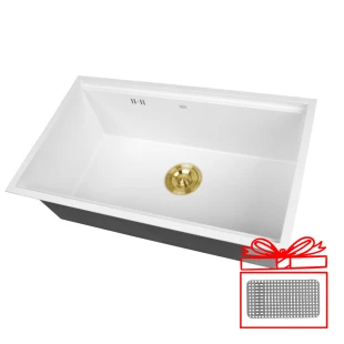 Кухонна мийка під стільницю білого кольору Nett NW-7042 фото